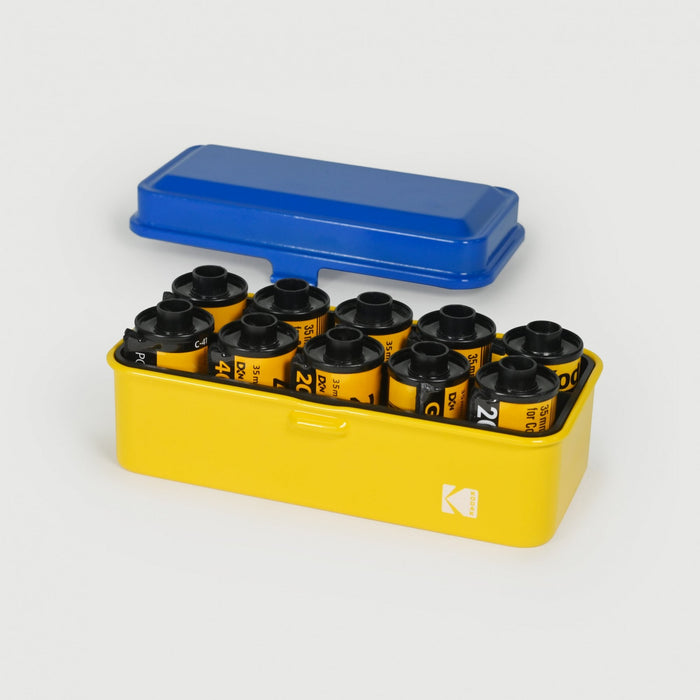 Reto Kodak Classic Metal 120 / 35mm Film Case, Yellow/Blue Lid