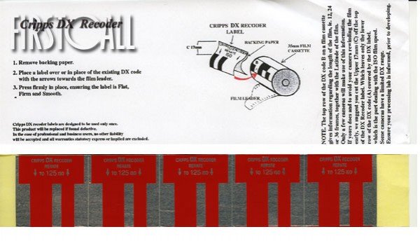 Firstcall DX Recoder Labels, ISO 125