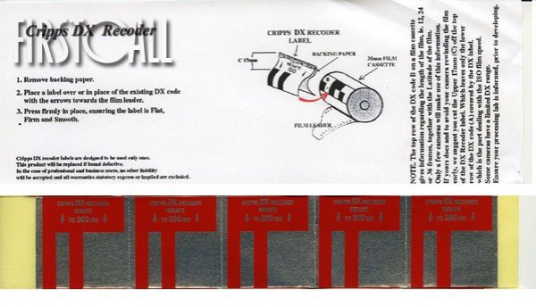 Firstcall DX Recoder Labels, ISO 200
