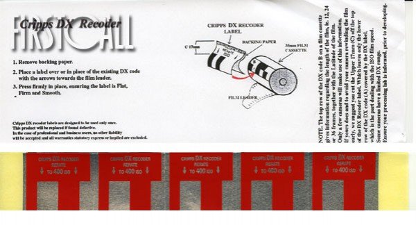 Firstcall DX Recoder Labels, ISO 400