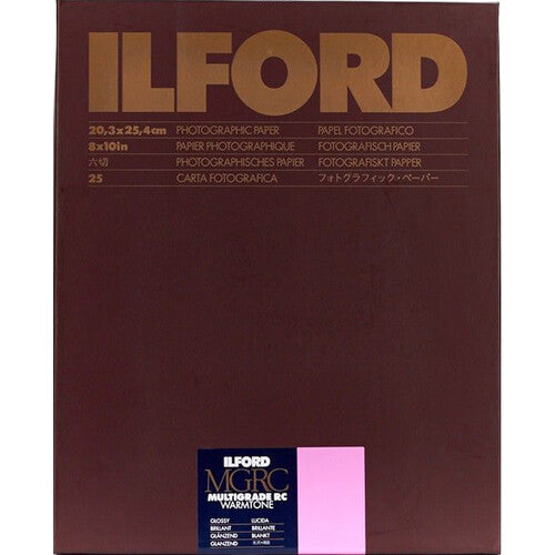 Ilford Multigrade Warmtone RC Glossy 8 x 10in, Pack of 25