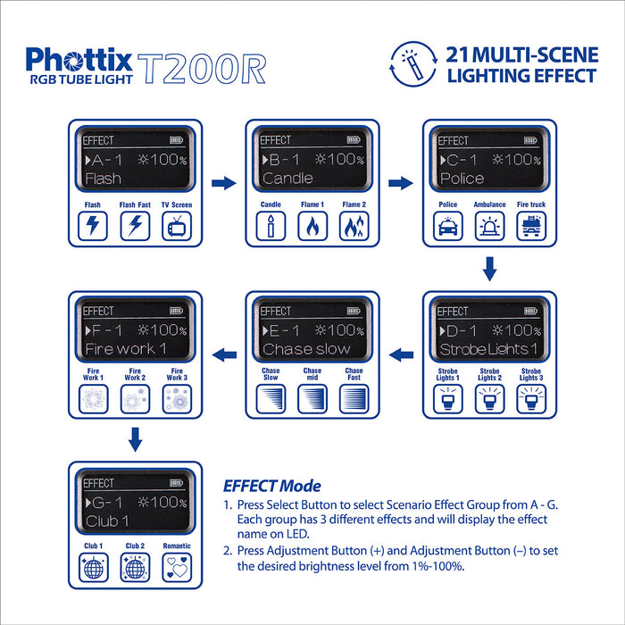 Phottix T200R RGB LED Tube Light