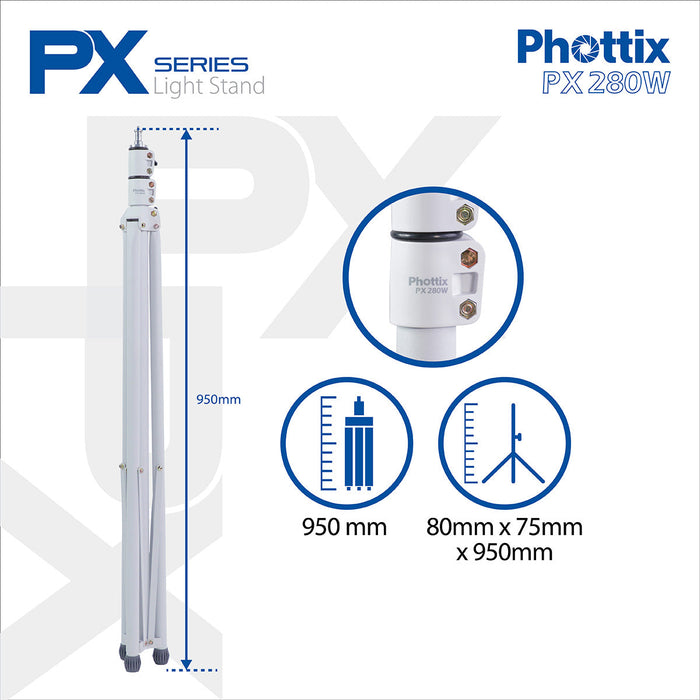 Phottix PX-280W Light Stand 280cm Pearl White
