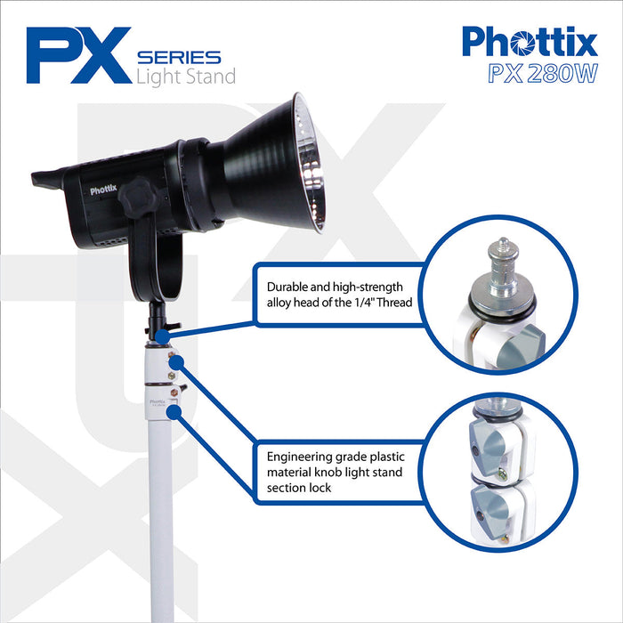 Phottix PX-280W Light Stand 280cm Pearl White
