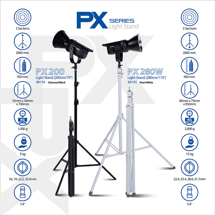 Phottix PX-280W Light Stand 280cm Pearl White