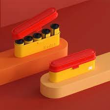 Reto Kodak Classic Metal 35mm Film Case, Yellow/Red Lid