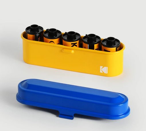 Reto Kodak Classic Metal 35mm Film Case, Yellow/Blue Lid