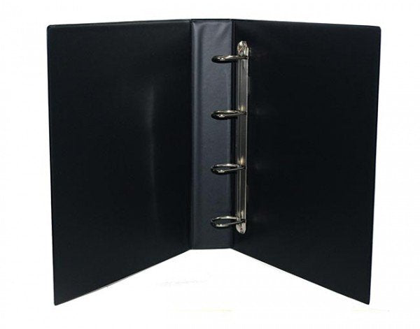 Clearfile Storage Sheet Binder 4 Ring, 84 Black non-padded