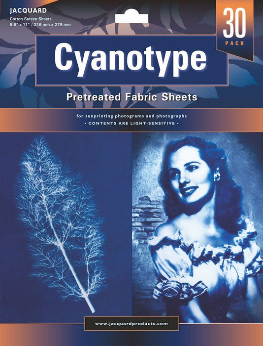Jacquard Cyanotype Pretreated Fabric Sheets - 30 pack