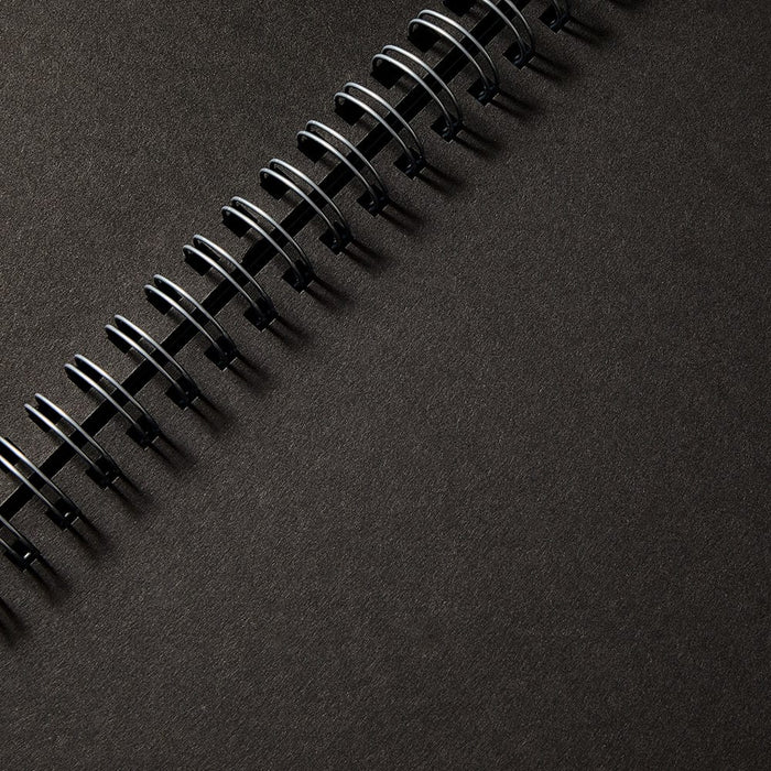 Daler Portfolio Book Ebony Spiral Bound Black Paper A4, 40 Pages