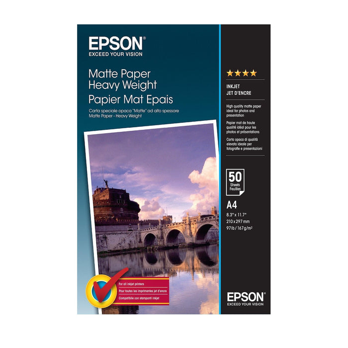 Epson SO41256, Matte Paper Heavyweight, A4, Pack of 50