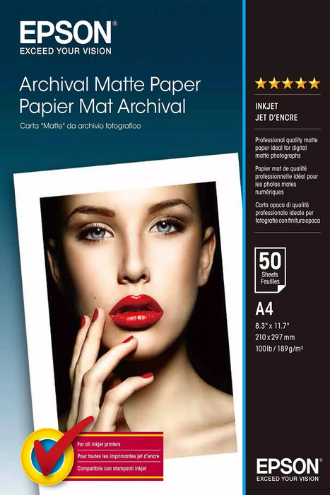 Epson SO41342, Archival Matte Paper A4, Pack of 50
