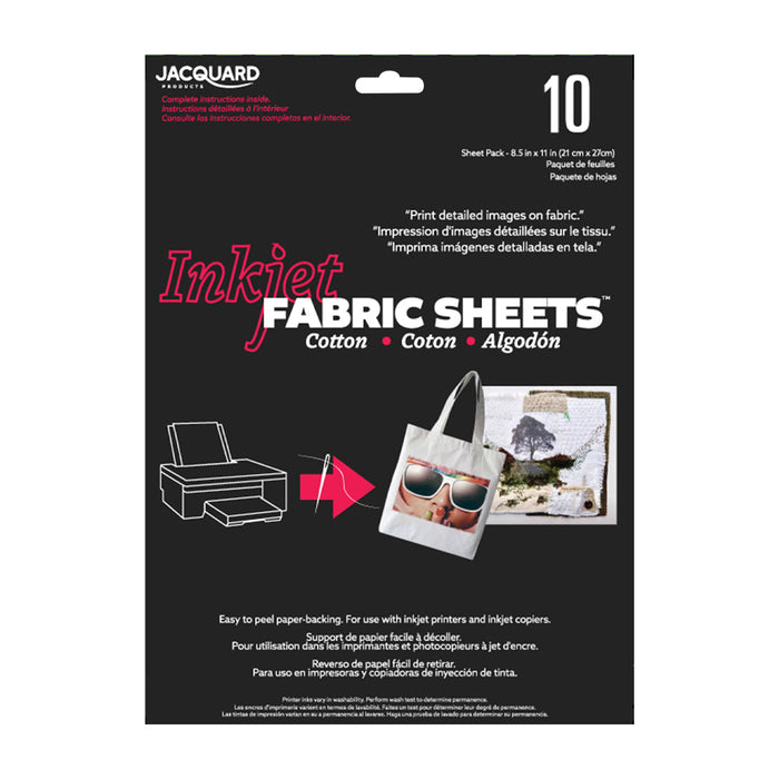Jacquard Inkjet Fabric Sheets Cotton 8.5in x 11in 10 Sheets