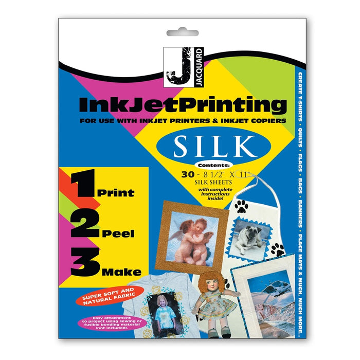 Jacquard Inkjet Fabric Sheets Silk 8.5in x 11in 5 Sheets