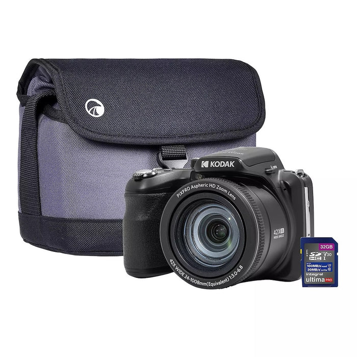 Kodak PIXPRO AZ425 Astro 20MP 42x Zoom Bridge Camera Black with 32GB SD Card & Case