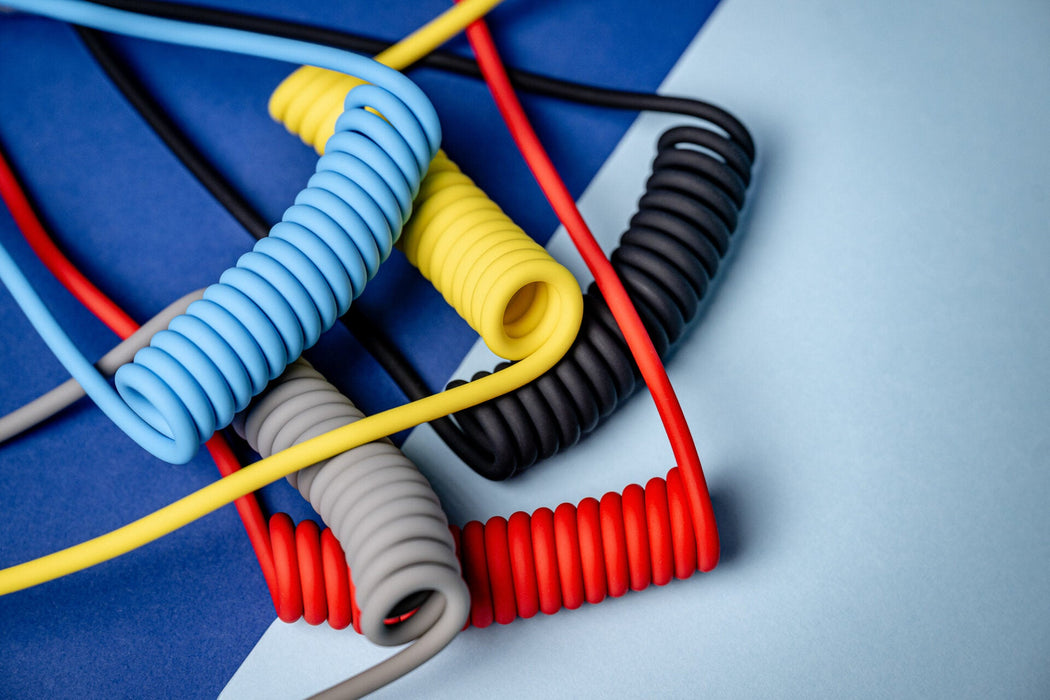Newell USB-C - USB-C 100 W Spiral Silicone Cable -  2m Blue-Orange