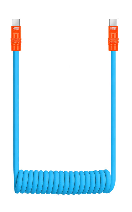 Newell USB-C - USB-C 100 W Spiral Silicone Cable -  2m Blue-Orange