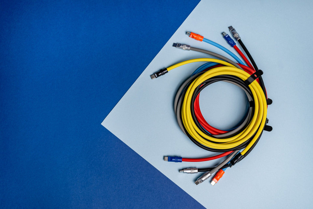 Newell USB-C - USB-C 100 W Silicone Cable -  2m Blue-Orange