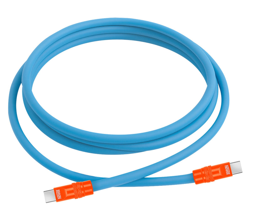Newell USB-C - USB-C 100 W Silicone Cable -  2m Blue-Orange