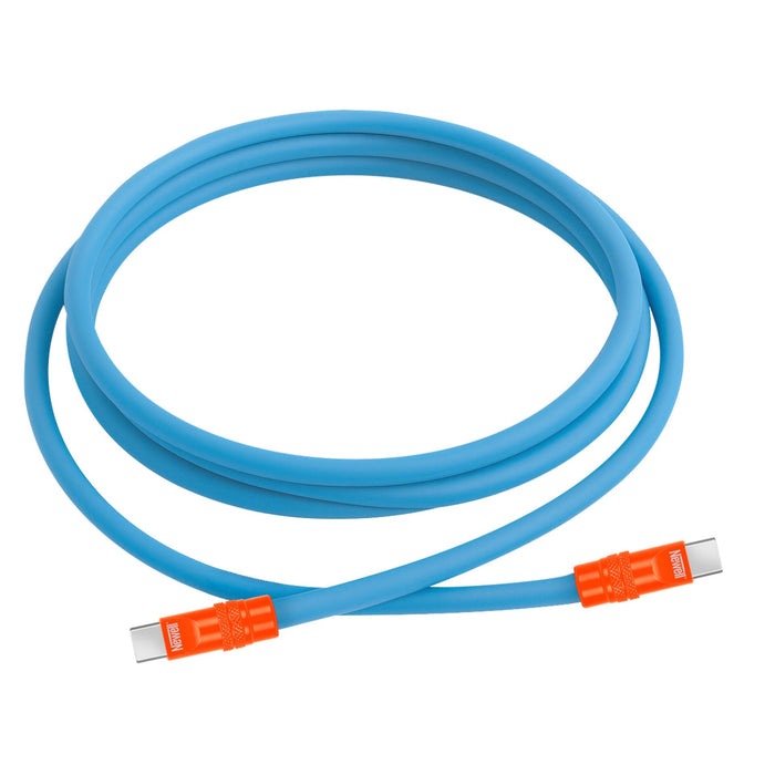 Newell USB-C - USB-C 100 W Silicone Cable -  2m Blue-Orange