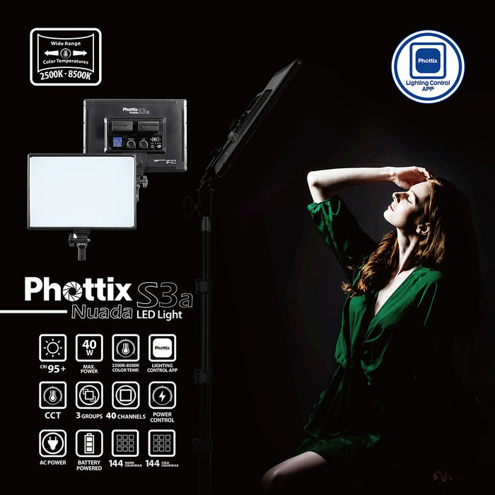 Phottix Nuada S3a Video LED Light Twin Kit Set