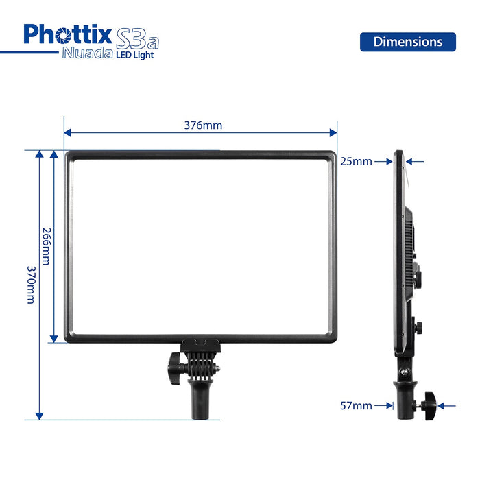 Phottix Nuada S3a Video LED Light Twin Kit Set