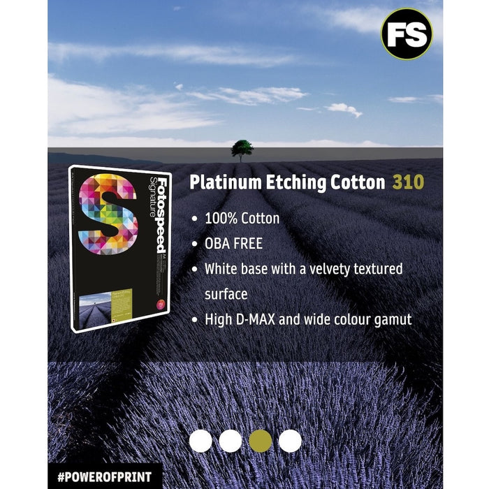 Fotospeed Platinum Etching Cotton 310 A4, Pack of 25