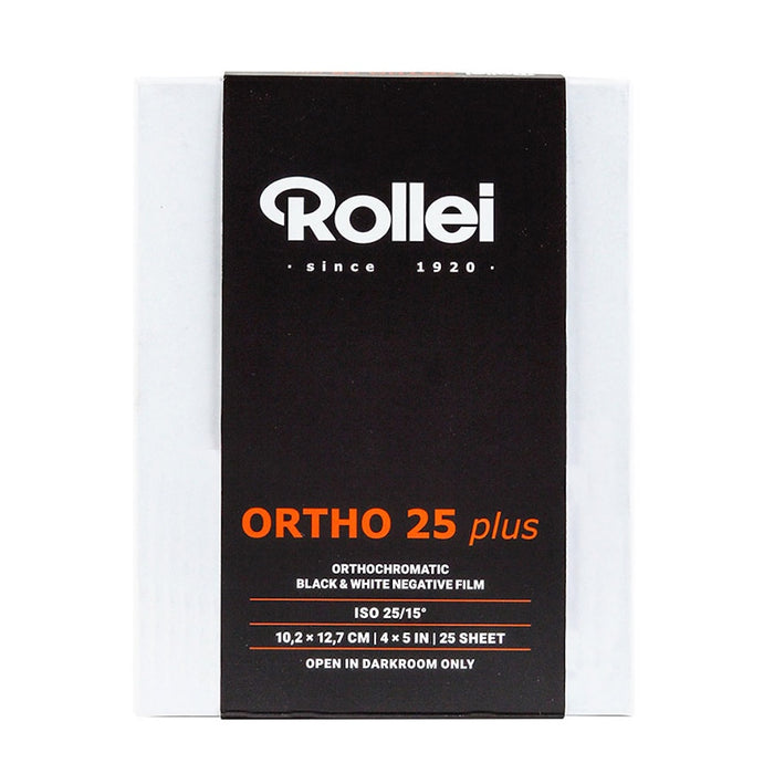 Rollei Ortho 25 Plus film, 5 x 4in, ISO 25