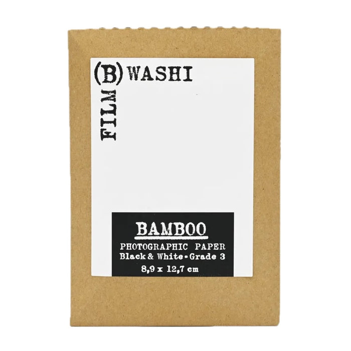 Washi "B" Black and White Printing Paper on Bamboo Base 3.5 x 5in Pack of 12