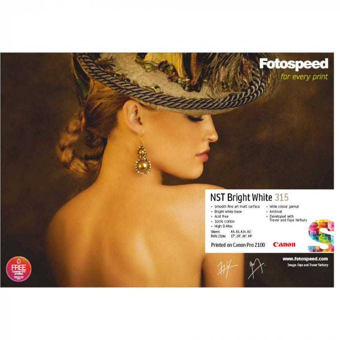 Fotospeed Natural Soft Textured Bright White 315 44" x 12m Roll